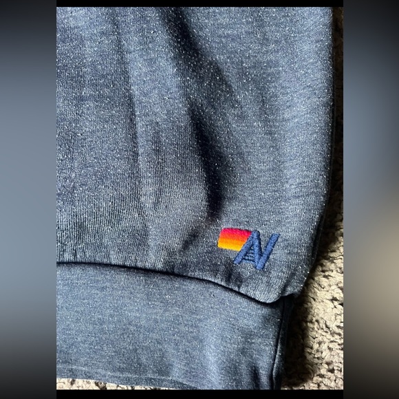 Aviator Nation Bolt Chevron Stripe Sweatshirt Dark Blue Gray Size Small - Picture 6 of 9